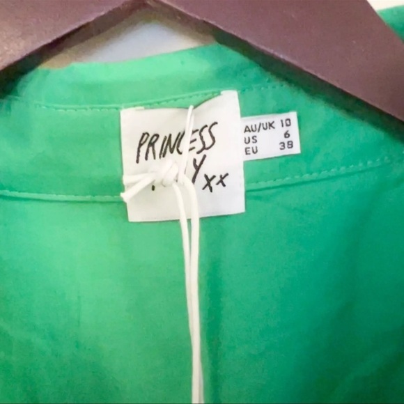 Princess Polly Green Button Front Shirt Dress Size 6 NEW Emersyn Collared - Picture 7 of 12